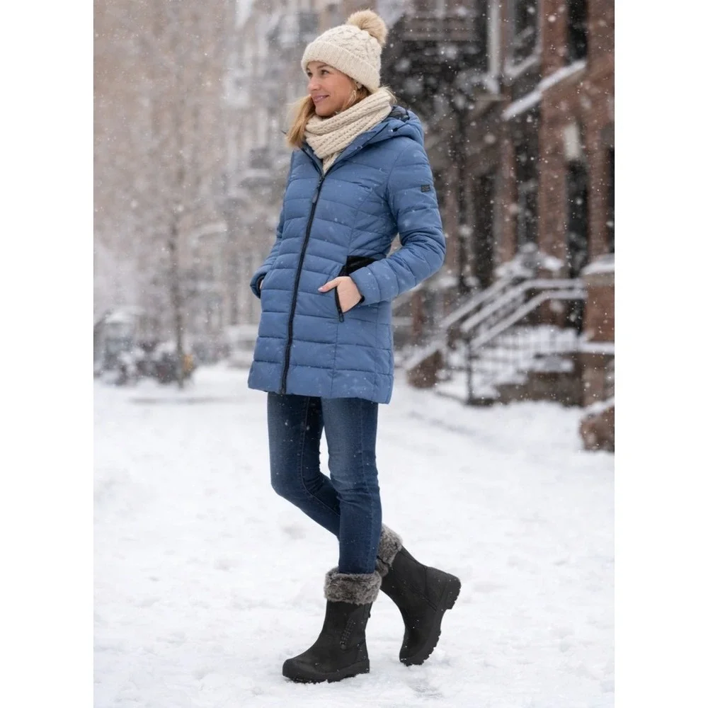 KEEN Winter Boots Faux Fur Insulated Black Leather‎ Waterproof Women's Size 10